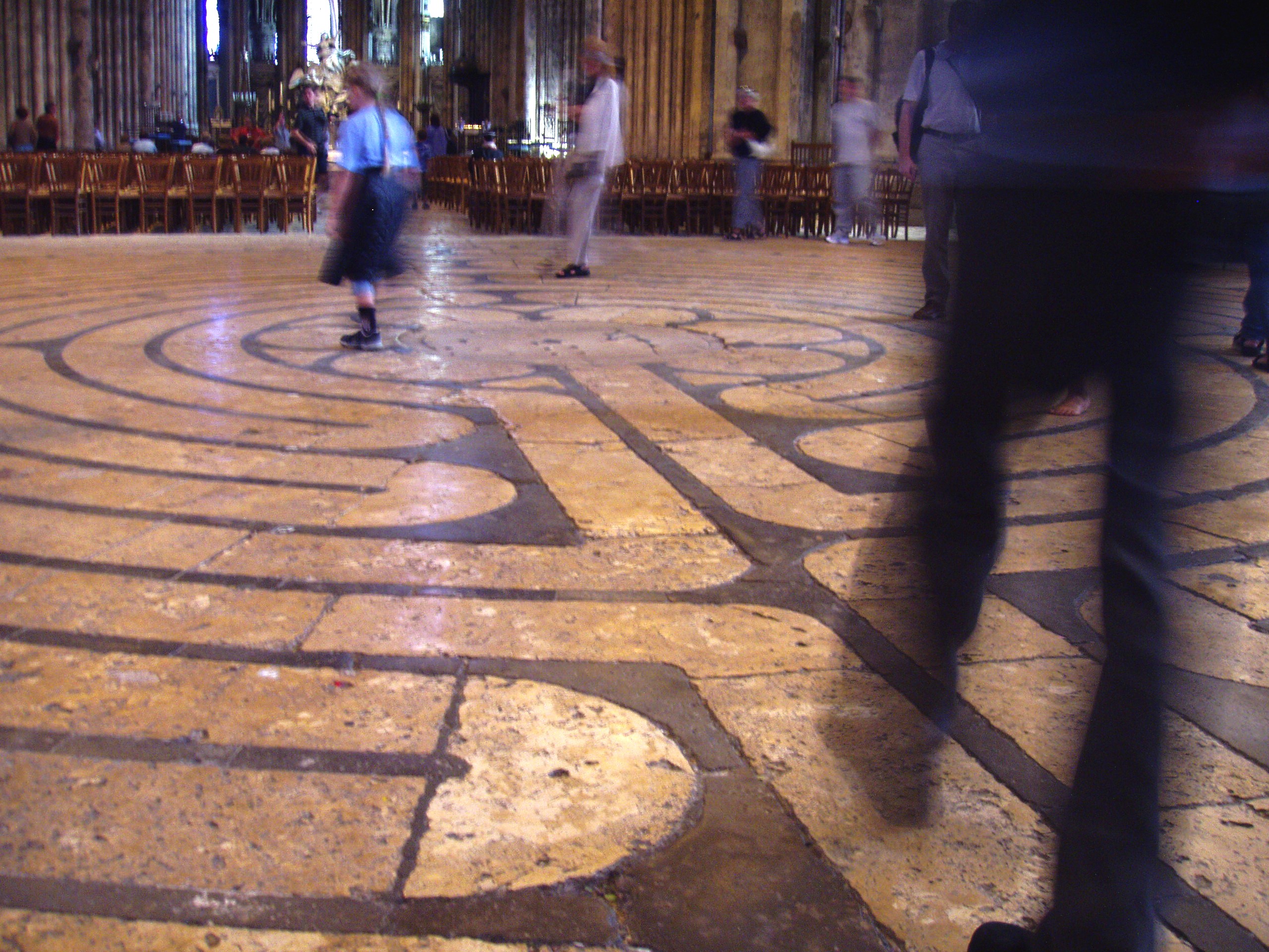 Chartres Cathedral labyrinth seen on the cathedral floor.